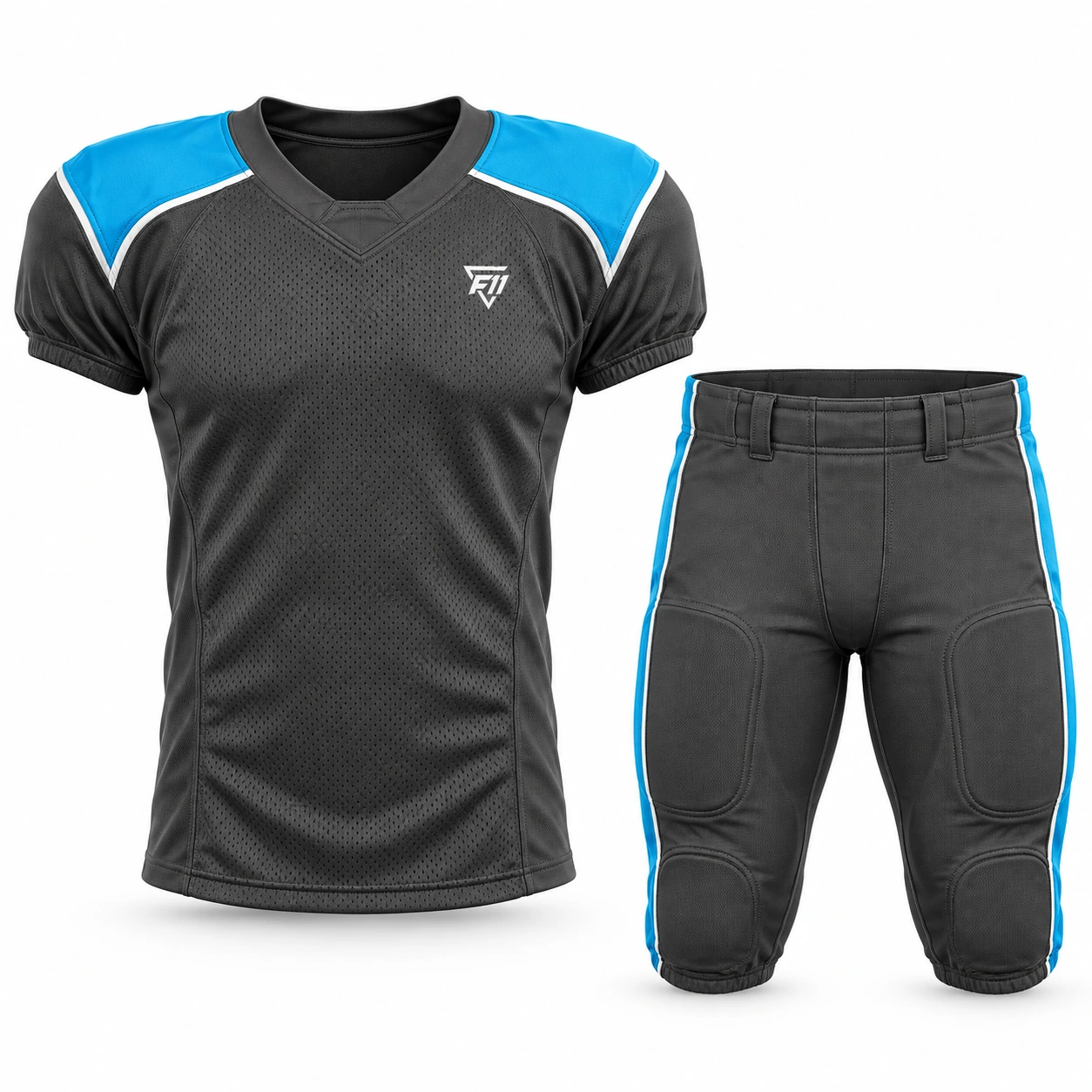 Charcoal & Blue American Football Kit design concept