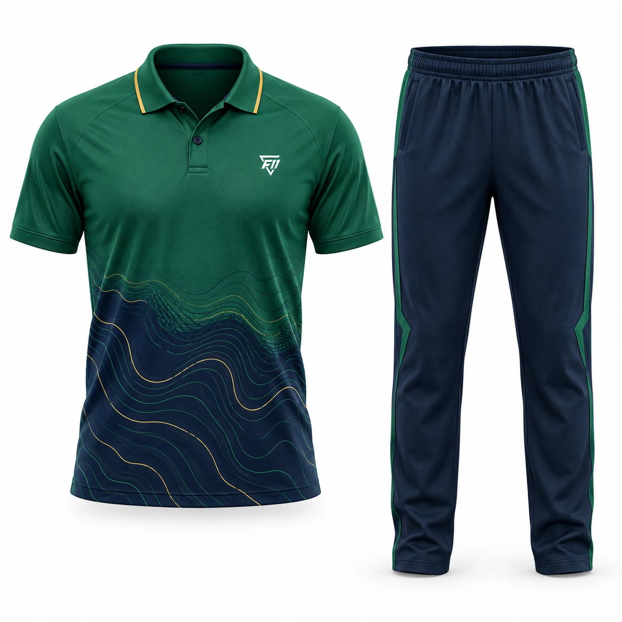 Green & Navy Cricket Kit design concept