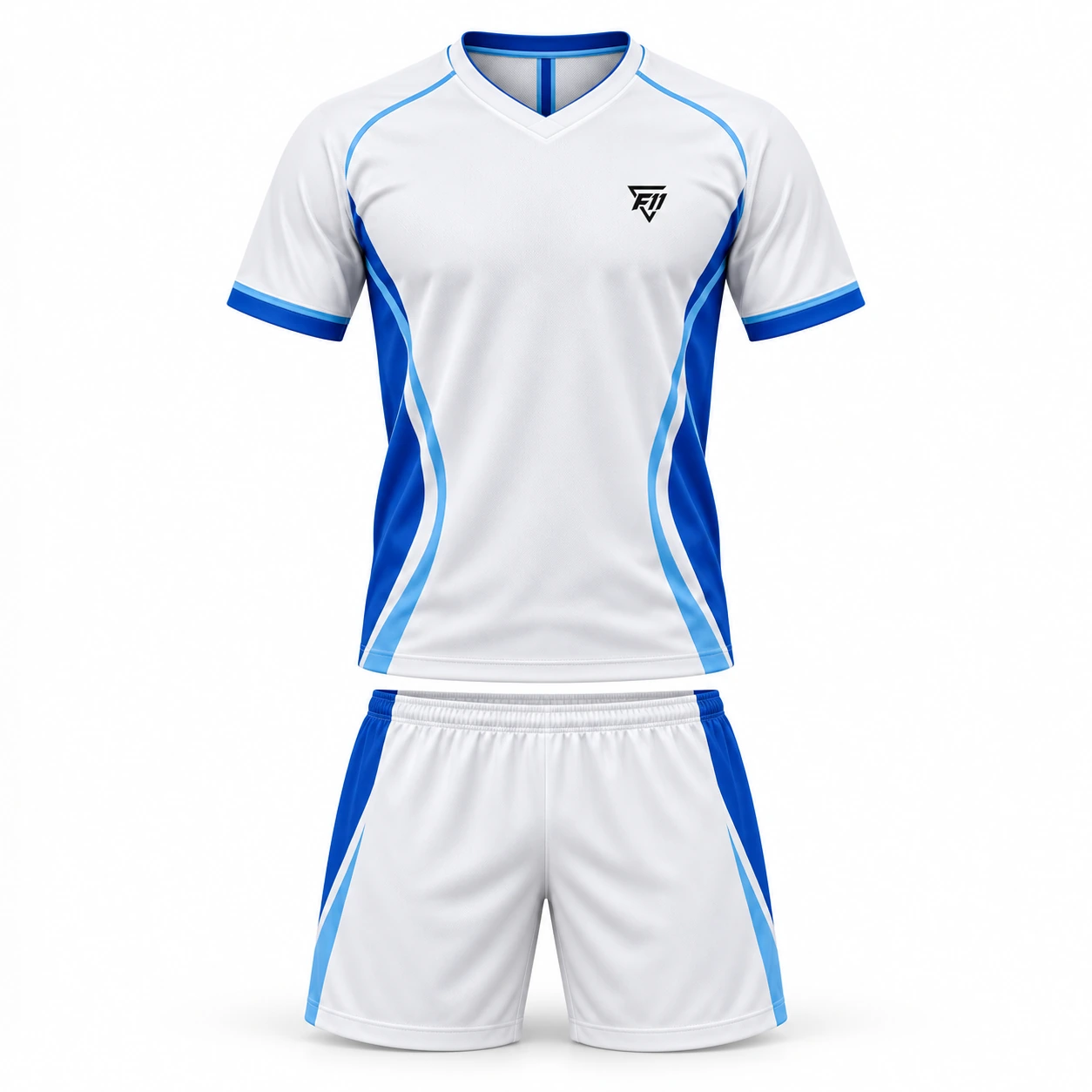 White & Blue Football Kit — White / blue